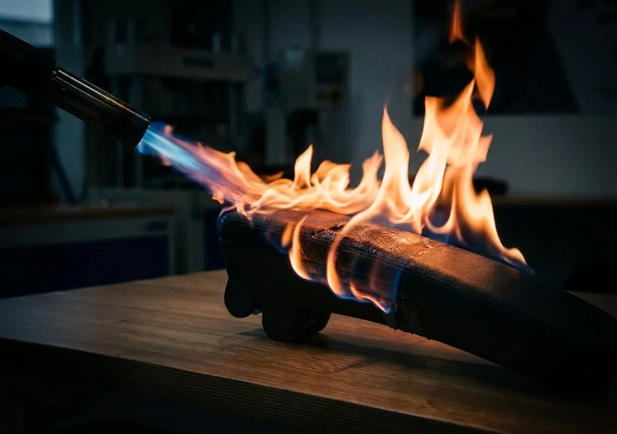 Fire-retardant PUR formulations — EN 45545-2, FMVSS 302, ECE R118 standards